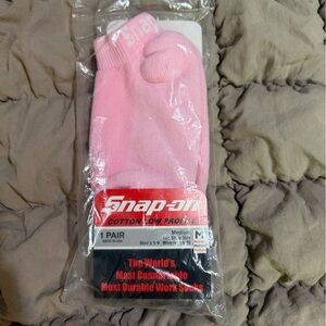 Womens pink low profile Snap-on Socks